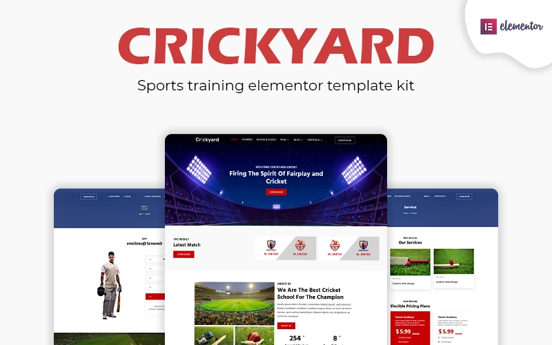 Crickyard Sport Club Elementor WordPress theme WordPress Theme 1.4 GPL Theme