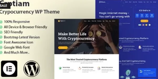 Crptiam Cryptocurrency WordPress Theme 1.0 GPL Theme