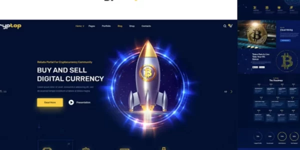 CrypTop ICO Landing and CryptoCurrency WordPress 1.0.6 GPL Theme
