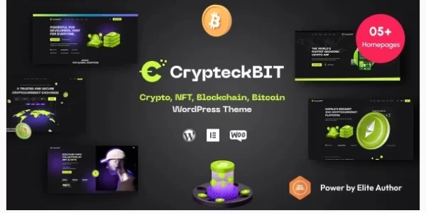 Crypteck ICO Landing Page Crypto WordPress Theme 1.1.0 GPL Theme