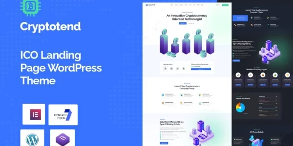 Cryptotend ICO Landing Page WordPress Theme 1.0.0 GPL Theme