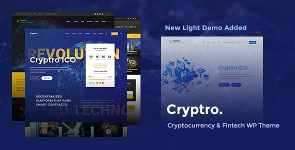 Cryptro Cryptocurrency, Blockchain , Bitcoin Financial Technology 1.3.2 GPL Theme