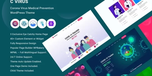 Cvirus Corona virus Medical Prevention WordPress Theme 1.0.0 GPL Theme