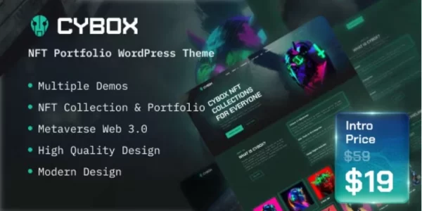 Cybox NFT Portfolio-Affiliate WordPress Theme 1.0.0 GPL Theme