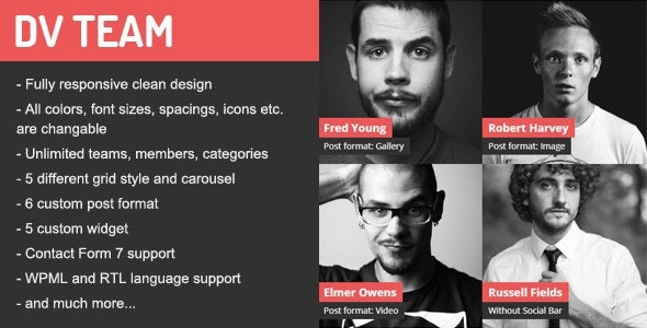DV Team Responsive Team Showcase WordPress Plugin 2.2 GPL Plugins