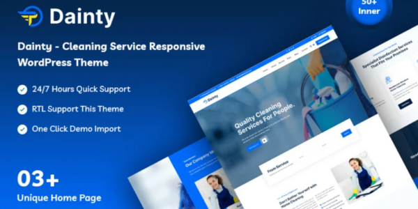 Dainty Cleaning Service Responsive WordPress Theme 1.0.1 GPL Theme