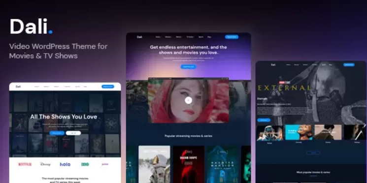 Dali Movies TV Shows WordPress Theme 1.0.0 GPL Theme