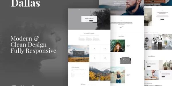 Dallas Minimal Portfolio Business WordPress Theme 1.4.2 GPL Theme