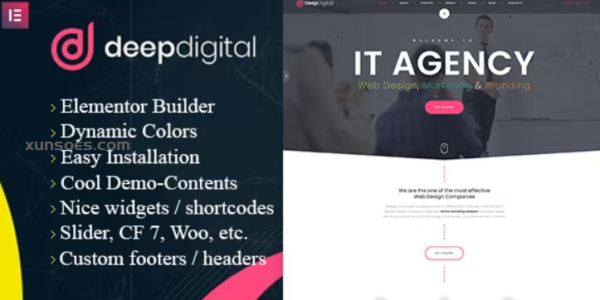 DeepDigital – Web Design Agency WordPress Theme 1.0.2 GPL Theme