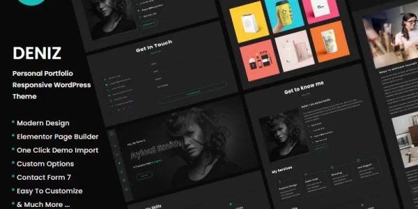 Deniz – Personal Portfolio WordPress Theme 1.1 GPL Theme