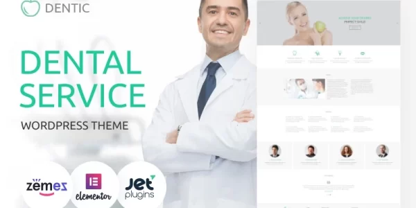 Dentic Dentistry Multipurpose Classic WordPress Elementor Theme WordPress Theme 1.0.0 GPL Theme