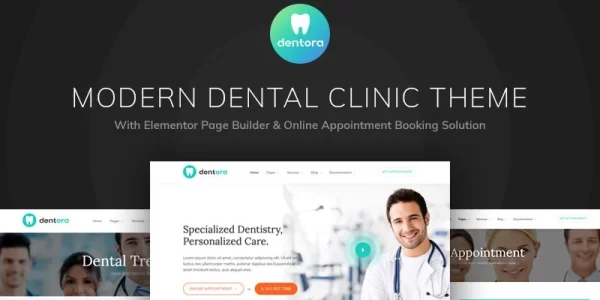 Dentora Dental Clinic WordPress Elementor Theme WordPress Theme 1.3 GPL Theme