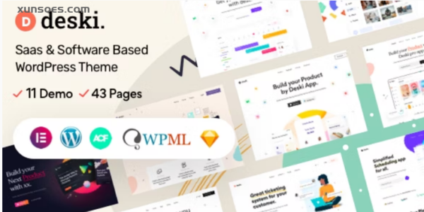 Deski Modern Saas Software landing page WordPress theme 1.2.3 GPL Theme