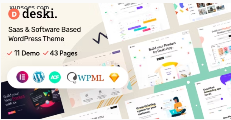 Deski Modern Saas Software landing page WordPress theme 1.2.3 GPL Theme