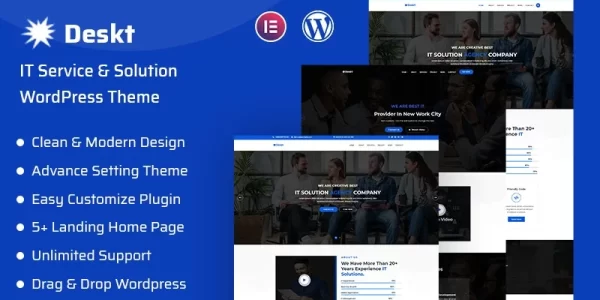 Deskt IT Service and IT Solutions Responsive WordPress Theme 1.0.0 GPL Theme