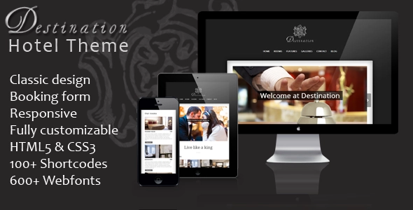 Destination – a Classic Responsive WordPress Hotel Theme 1.1 GPL Theme