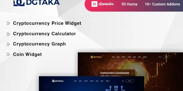 Dgtaka CryptoCurrency WordPress Theme 1.0.2 GPL Theme