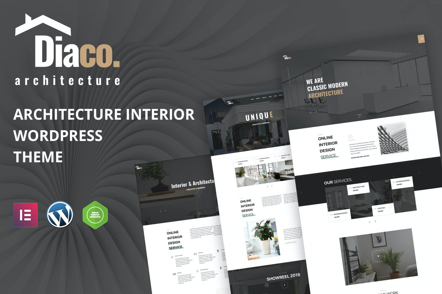 Diaco Architecture Interior Design Elementor WordPress Theme 1.5 GPL Theme