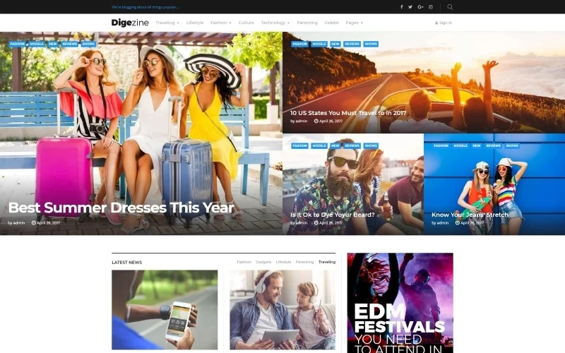 Digezine News Magazine WordPress Theme 1.0.0 GPL Theme