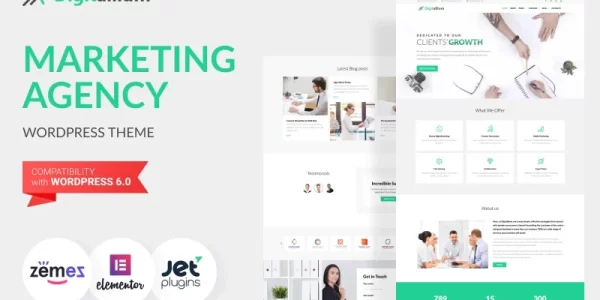 Digitalium Marketing Agency WordPress Elementor Theme WordPress Theme 1.0.2 GPL Theme