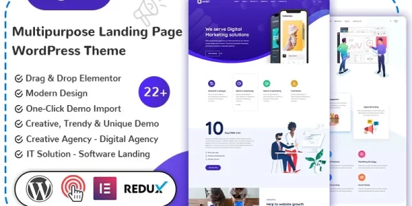 Digitzo Multipurpose Landing Page WordPress Theme 1.0.1 GPL Theme