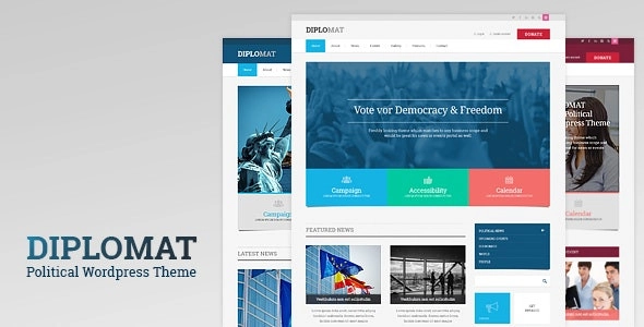 Diplomat | Political Campaign, Party, Blog Responsive WordPress Theme 1.2 GPL Theme