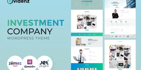 Dividenz Investment Company WordPress Elementor Theme WordPress Theme 2.0.1 GPL Theme