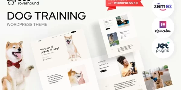 Dog Roverhound Dog Training WordPress Theme 1.0.1 GPL Theme
