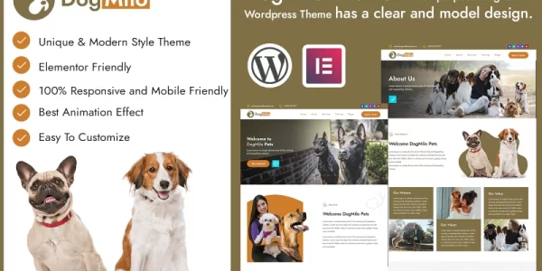 DogMilo WordPress Dog Care Theme WordPress Theme 1.0.0 GPL Theme