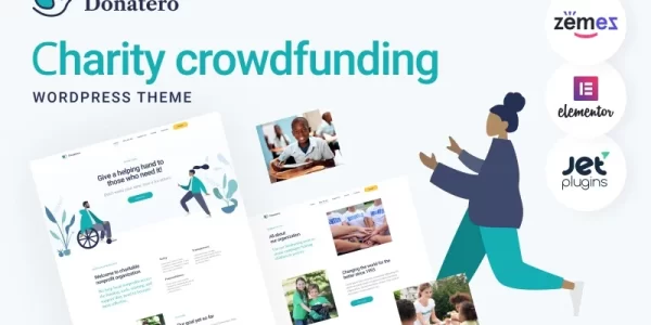 Donatero Charity Crowdfunding WordPress Theme 1.0.1 GPL Theme