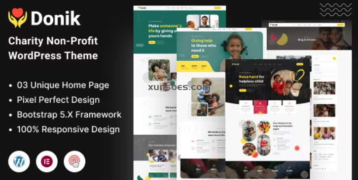 Donik Charity Fundraising WordPress Theme 1.0.4 GPL Theme