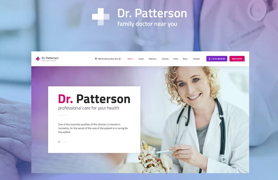 Dr.Patterson Medical WordPress theme 1.2.6 GPL Theme