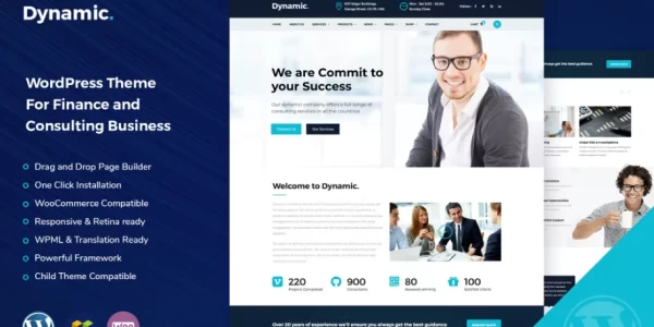 Dynamic Finance and Consulting WordPress Theme 2.6 GPL Theme