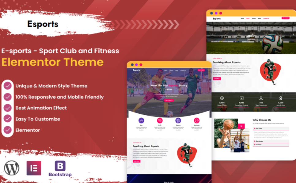 E-sports Sport Club and fitness WordPress Theme 1.0.0 GPL Theme