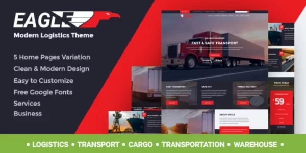 Eagle Logistics Transportation WordPress Theme 1.8 GPL Theme