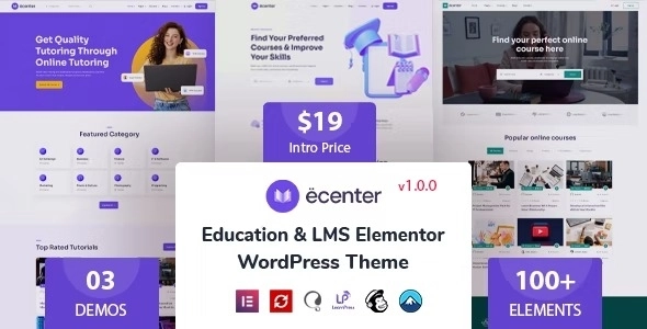 Ecenter Education WordPress Theme 1.0.6 GPL Theme