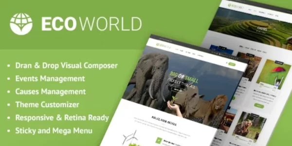 Eco World Nature and Environmental WordPress Theme 1.15 GPL Theme