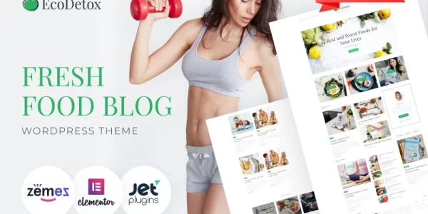EcoDex Fresh Food Blog Website For Healthy Lifestyle WordPress Theme 1.0.2 GPL Theme