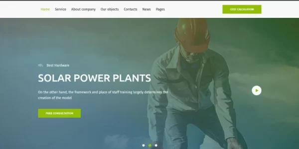 Ecopowex solar panels and renewable energy plant WordPress Theme 1.0.0 GPL Theme