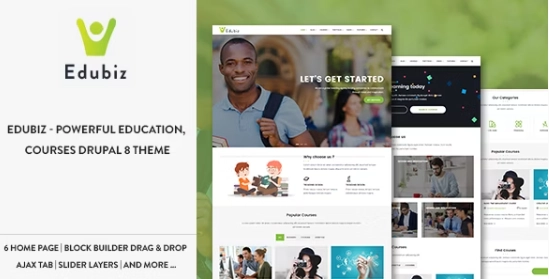 Edubiz Powerful Education, Courses Drupal 9 Theme 1.2 GPL Theme