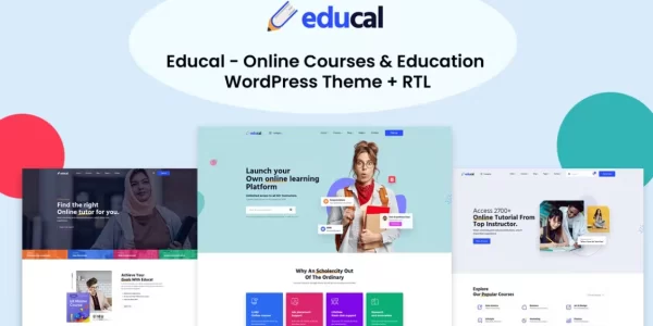 Educal Online Courses Education WordPress Theme + RTL 1.2.7 GPL Theme