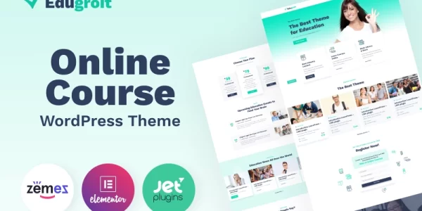 Edugroit Online Course Website Template WordPress Theme 1.0.1 GPL Theme