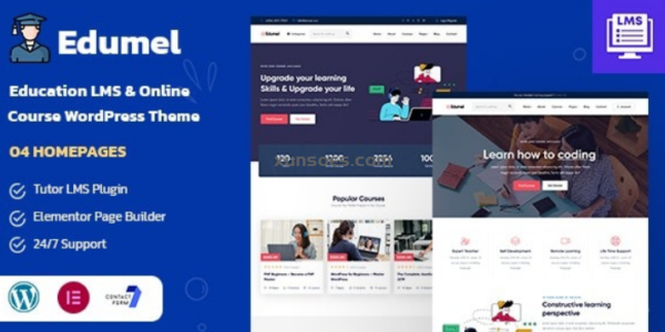 Edumel- Education LMS WordPress Theme 1.0 GPL Theme