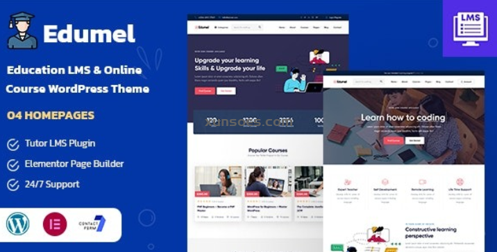 Edumel- Education LMS WordPress Theme 1.0 GPL Theme