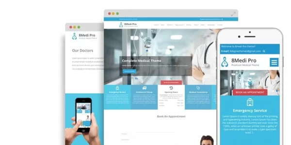 EightMedi Pro Best Premium Medical Healthcare WordPress Theme 2.0.4 GPL Theme