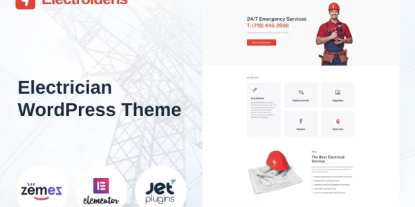 Electroidens Electrician website with WordPress Elementor Theme WordPress Theme 1.0.0 GPL Theme