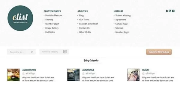 Elegant Themes eList WordPress Theme 3.0.14 GPL Theme