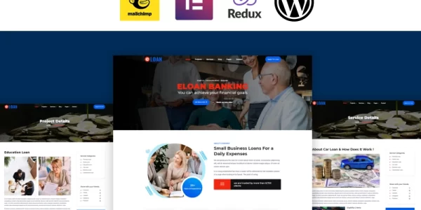 Eloan Banking, Loan and Insurance Elementor WordPress Theme 1.0.0 GPL Theme