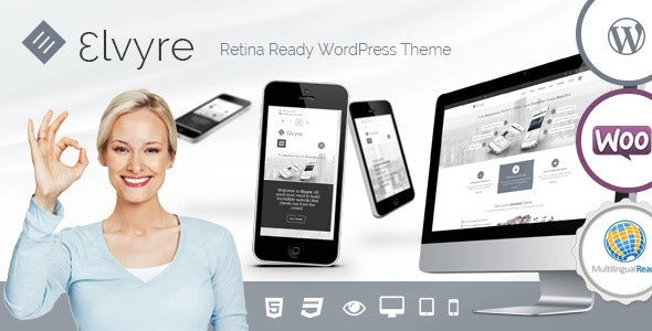 Elvyre Retina Ready WordPress Theme 1.9.1 GPL Theme