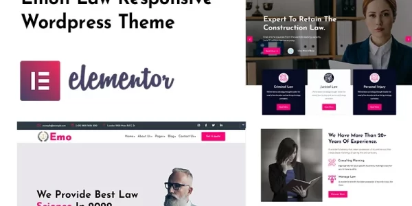 Emon Lawyer and Law Firm WordPress Theme 1.0.0 GPL Theme
